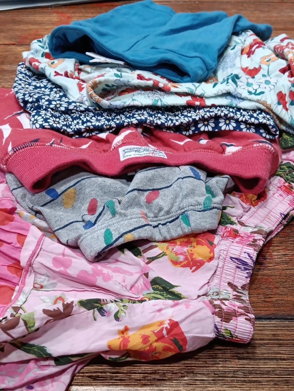 LuLaRoe Pink Floral Mix Kids Shorts Bundle